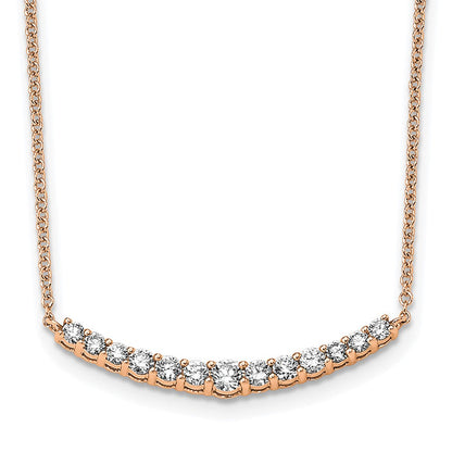 14K Roségold 1/2 Ct. Im Labor Gezüchtet Diamant Vs/si+ G+ 18 Zoll Mode Stab Halskette