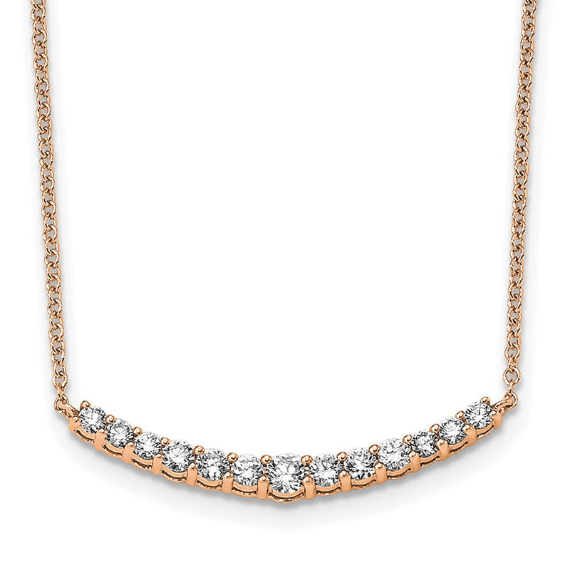14K Roségold 1/2 Ct. Im Labor Gezüchtet Diamant Vs/si+ G+ 18 Zoll Mode Stab Halskette