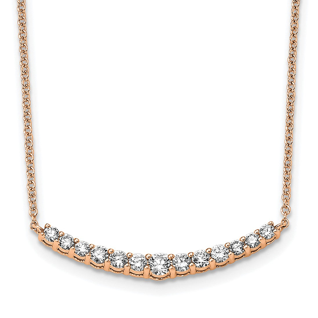 14K Roségold True Origin 1/2 Karat Im Labor Gezüchtet Diamant Vs+ F+ Complet 18 Zoll Mode Stab Halskette