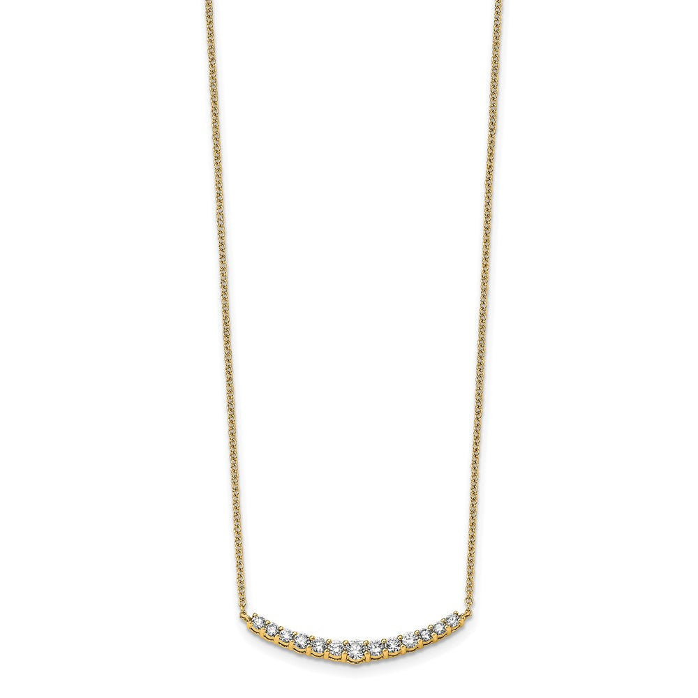 14K Gelbgold 1/2 Ct. Im Labor Gezüchtet Diamant Vs/si+ G+ 18 Zoll Mode Stab Halskette