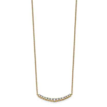 14K Gelbgold 1/2 Ct. Im Labor Gezüchtet Diamant Vs/si+ G+ 18 Zoll Mode Stab Halskette