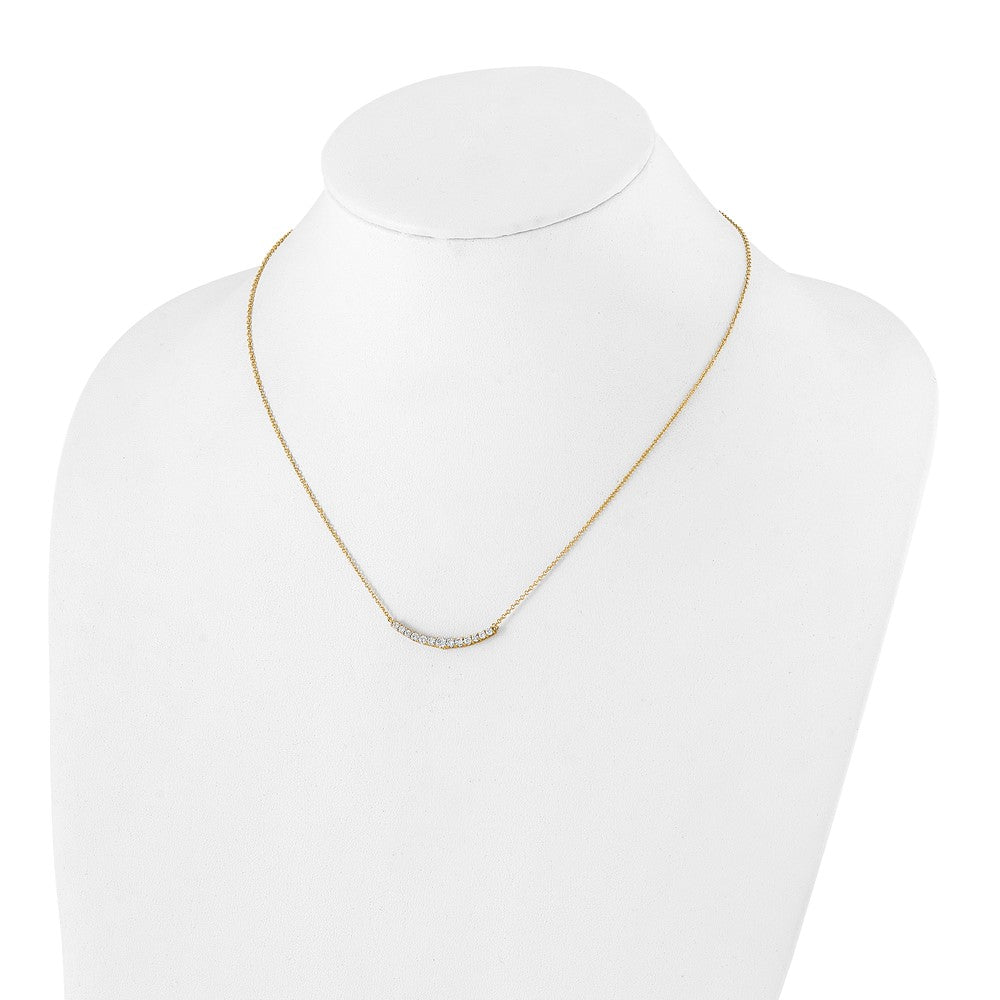 14K Gelbgold 1/2 Ct. Im Labor Gezüchtet Diamant Vs/si+ G+ 18 Zoll Mode Stab Halskette