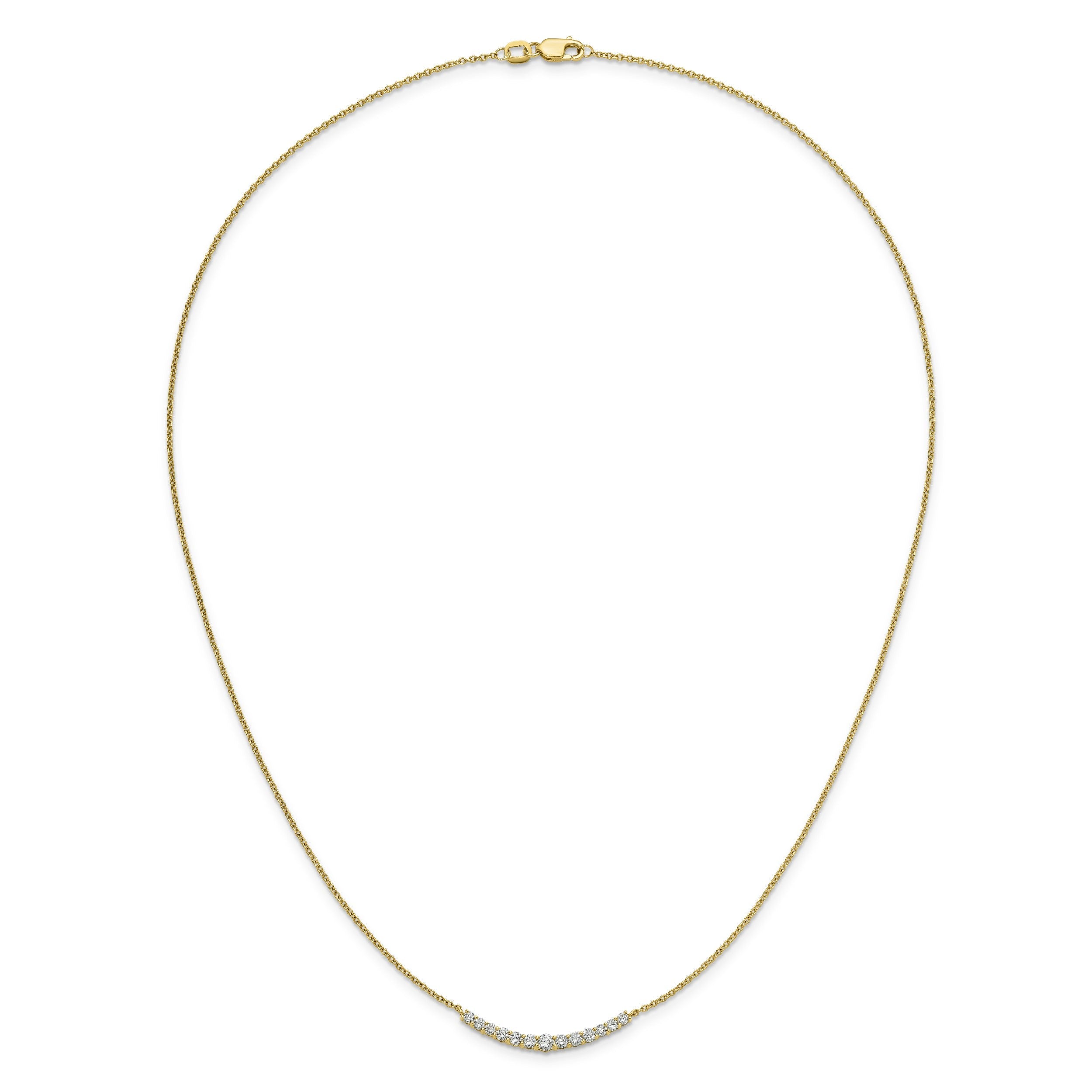 14K Gelbgold 1/2 Ct. Im Labor Gezüchtet Diamant Vs/si+ G+ 18 Zoll Mode Stab Halskette