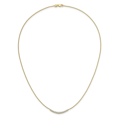 14K Gelbgold 1/2 Ct. Im Labor Gezüchtet Diamant Vs/si+ G+ 18 Zoll Mode Stab Halskette