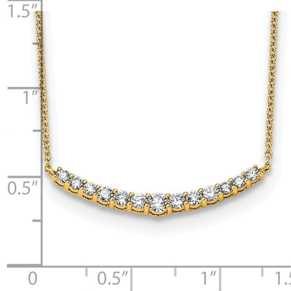 14K Gelbgold 1/2 Ct. Im Labor Gezüchtet Diamant Vs/si+ G+ 18 Zoll Mode Stab Halskette