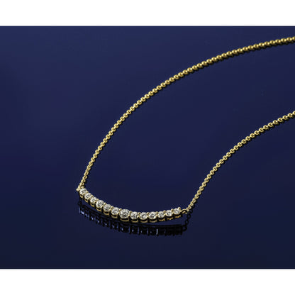 14K Gelbgold 1/2 Ct. Im Labor Gezüchtet Diamant Vs/si+ G+ 18 Zoll Mode Stab Halskette