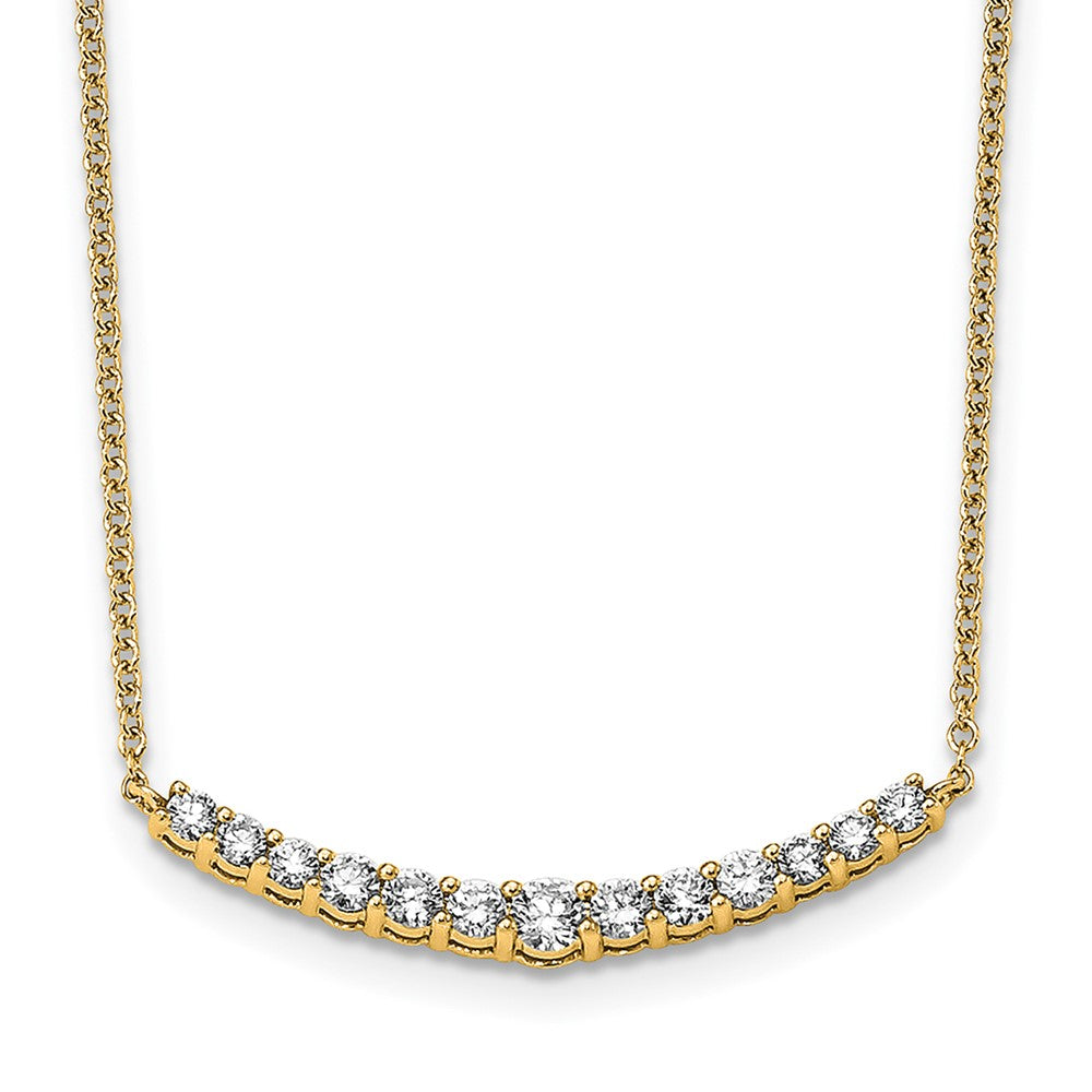 14K Gelbgold 1/2 Ct. Im Labor Gezüchtet Diamant Vs/si+ G+ 18 Zoll Mode Stab Halskette