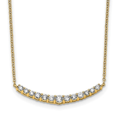 14K Gelbgold 1/2 Ct. Im Labor Gezüchtet Diamant Vs/si+ G+ 18 Zoll Mode Stab Halskette