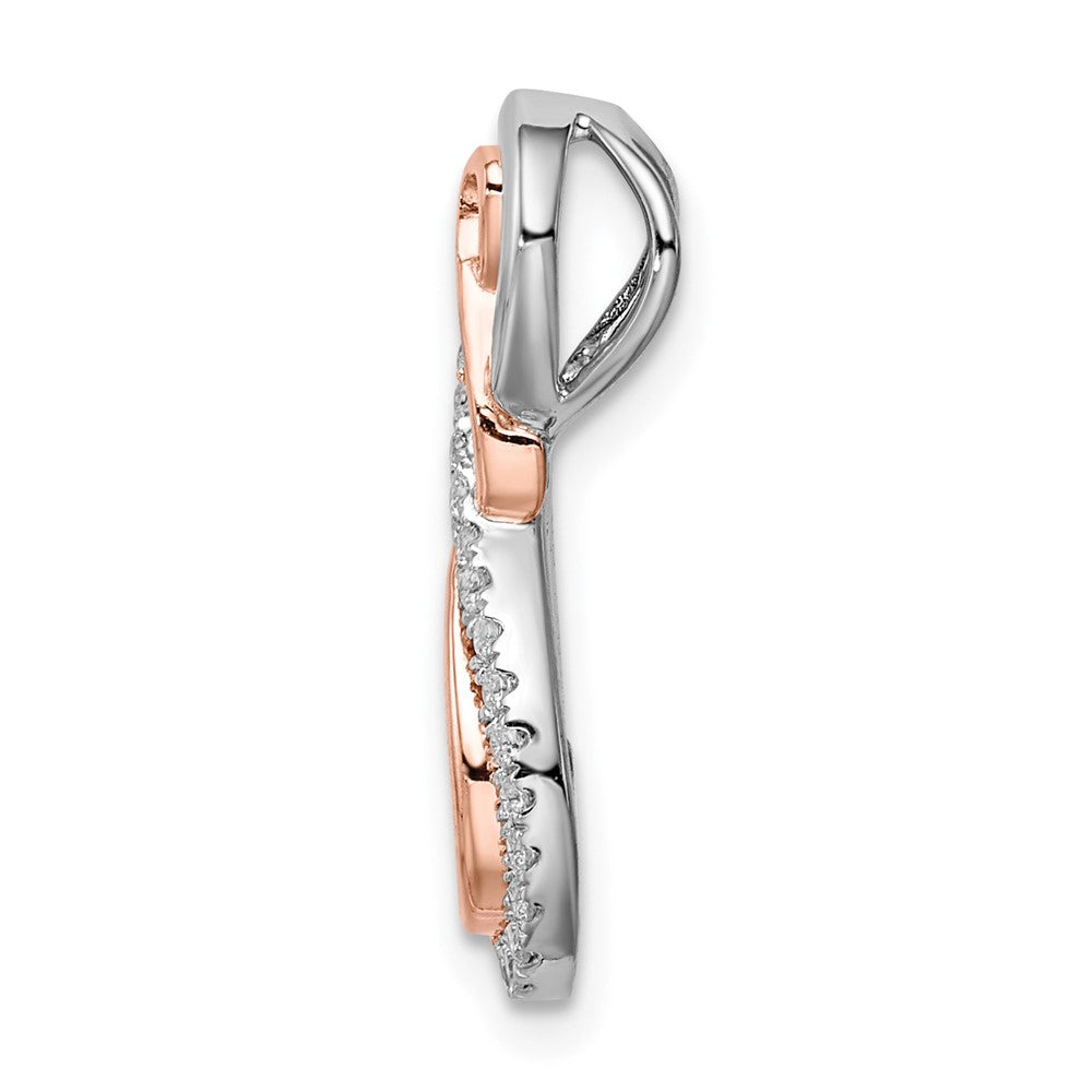 14K Bicolor Gold Weiß und Rose Unendlichkeit Echt Diamant Kette Anhänger