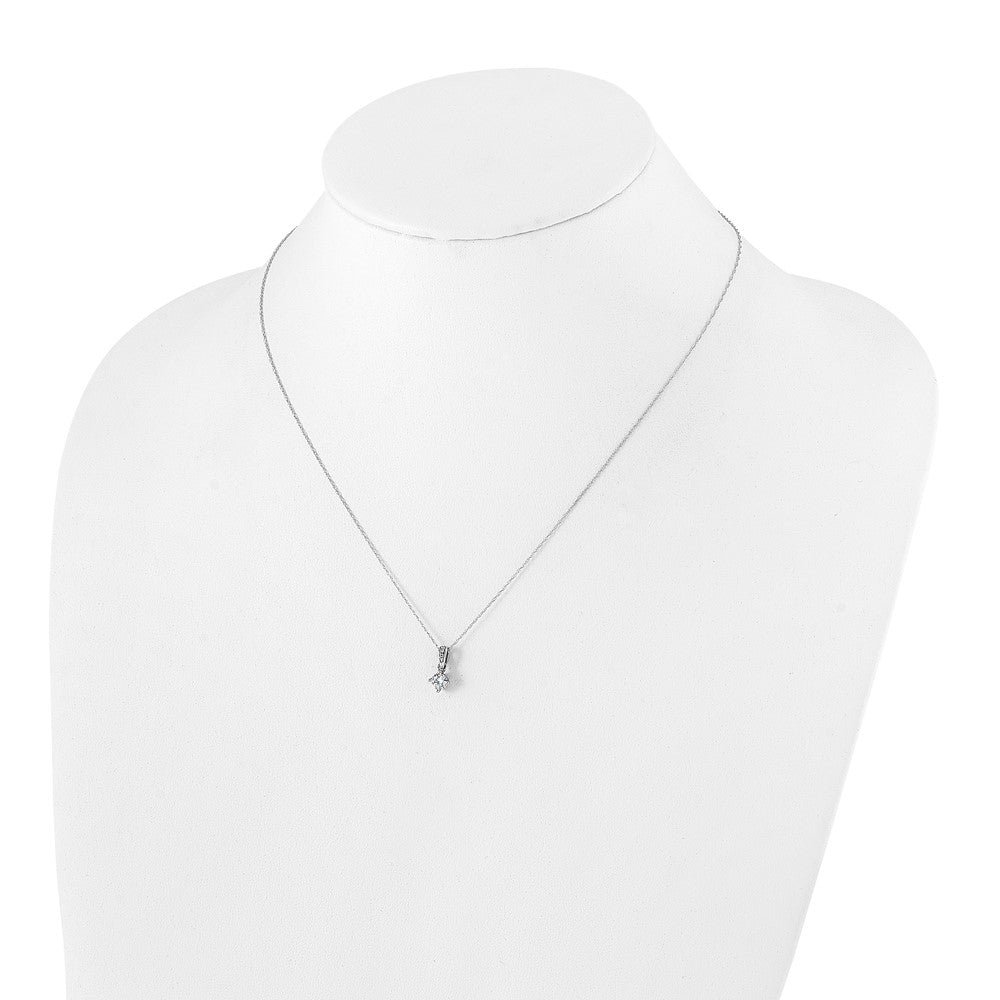 14K Weißgold Anhänger-Halskette mit 0,33 ct. im Labor gezüchtetem Diamant VS/SI+ G+, 45 cm (18 Zoll)
