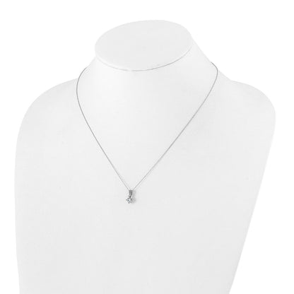 14K Weißgold Anhänger-Halskette mit 0,33 ct. im Labor gezüchtetem Diamant VS/SI+ G+, 45 cm (18 Zoll)