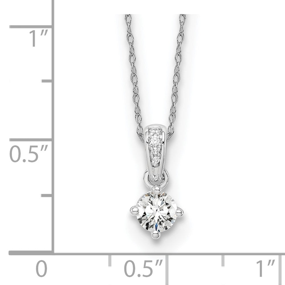 14K Weißgold Anhänger-Halskette mit 0,33 ct. im Labor gezüchtetem Diamant VS/SI+ G+, 45 cm (18 Zoll)