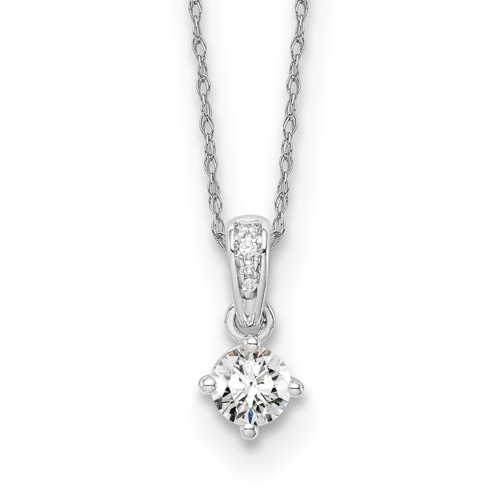14K Weißgold Anhänger-Halskette mit 0,33 ct. im Labor gezüchtetem Diamant VS/SI+ G+, 45 cm (18 Zoll)