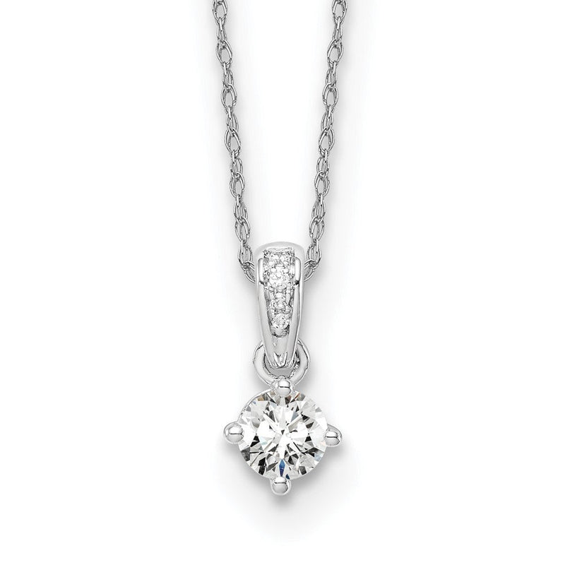 14K Weißgold Anhänger-Halskette mit 0,33 ct. im Labor gezüchtetem Diamant VS/SI+ G+, 45 cm (18 Zoll)