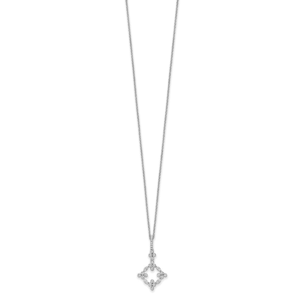 14K Weißgold True Origin 1/4 Karat Im Labor Gezüchtet Diamant Vs Def 18 Zoll Bloom Blumen Anhänger Halskette