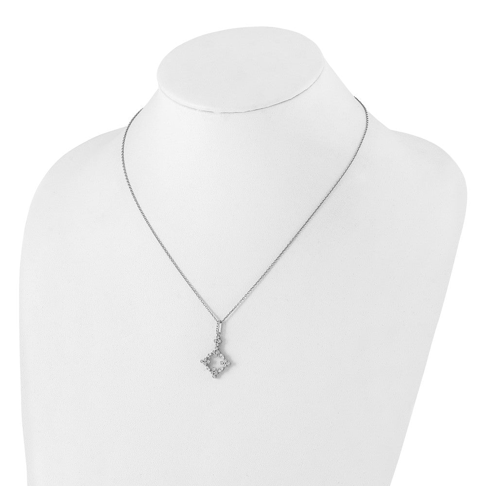 14K Weißgold True Origin 1/4 Karat Im Labor Gezüchtet Diamant Vs Def 18 Zoll Bloom Blumen Anhänger Halskette