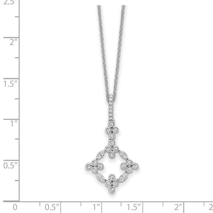 14K Weißgold True Origin 1/4 Karat Im Labor Gezüchtet Diamant Vs Def 18 Zoll Bloom Blumen Anhänger Halskette