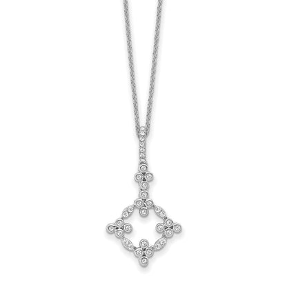 14K Weißgold True Origin 1/4 Karat Im Labor Gezüchtet Diamant Vs Def 18 Zoll Bloom Blumen Anhänger Halskette