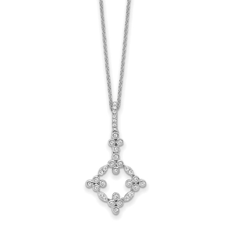 14K Weißgold True Origin 1/4 Karat Im Labor Gezüchtet Diamant Vs Def 18 Zoll Bloom Blumen Anhänger Halskette