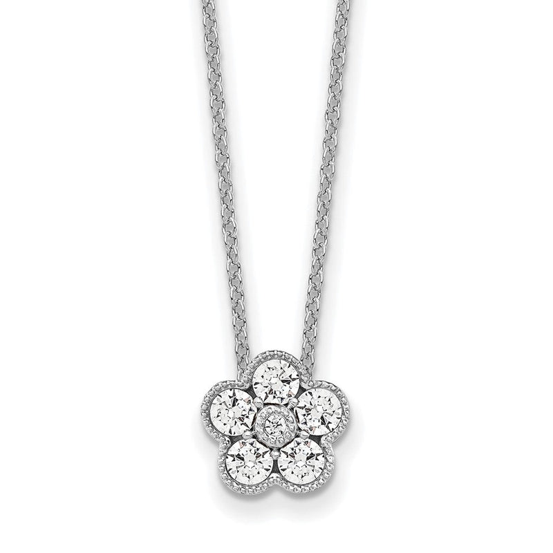 14K Weißgold True Origin 1/2 Karat Im Labor Gezüchtet Diamant Vs Def 18 Zoll Blumen Anhänger Halskette