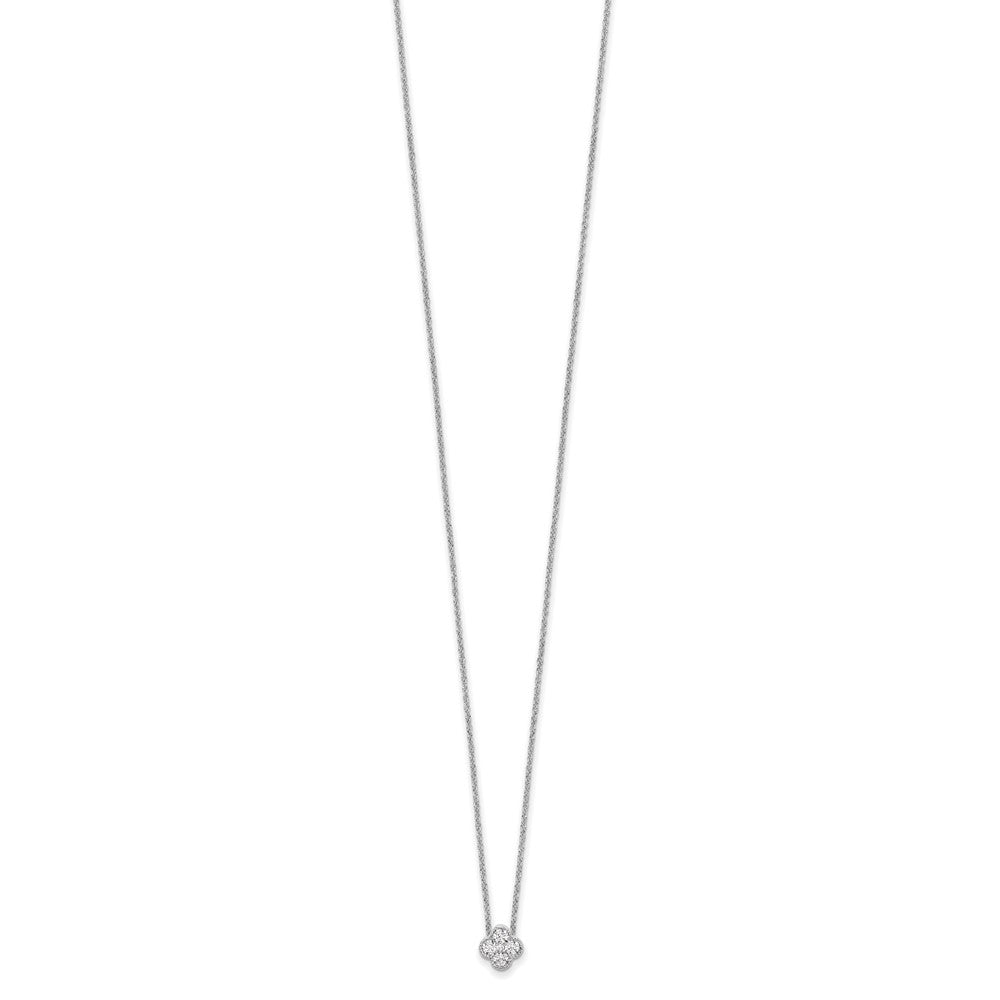 10 Karat Weißgold Halskette mit Anhänger, 0,25 ct. im Labor gezüchteten Diamanten VS/SI+ G+, Blüten-Design, 18 Zoll
