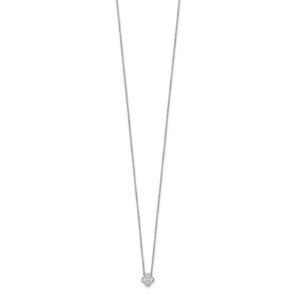 10 Karat Weißgold Halskette mit Anhänger, 0,25 ct. im Labor gezüchteten Diamanten VS/SI+ G+, Blüten-Design, 18 Zoll