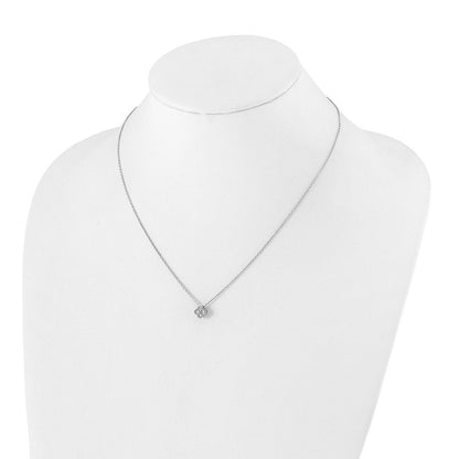 10 Karat Weißgold Halskette mit Anhänger, 0,25 ct. im Labor gezüchteten Diamanten VS/SI+ G+, Blüten-Design, 18 Zoll