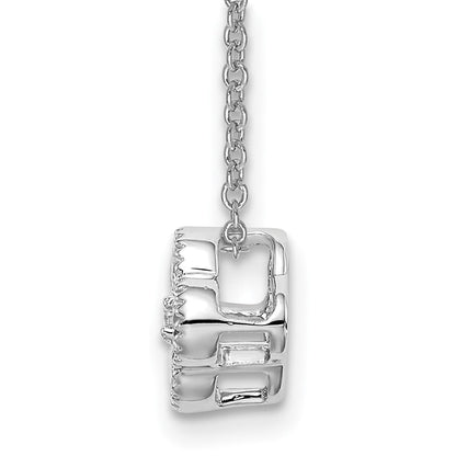 10 Karat Weißgold Halskette mit Anhänger, 0,25 ct. im Labor gezüchteten Diamanten VS/SI+ G+, Blüten-Design, 18 Zoll