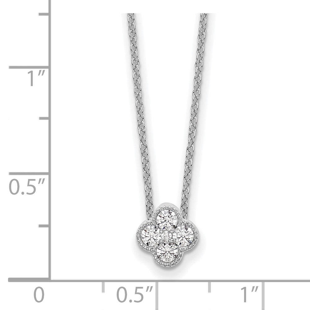 10 Karat Weißgold Halskette mit Anhänger, 0,25 ct. im Labor gezüchteten Diamanten VS/SI+ G+, Blüten-Design, 18 Zoll