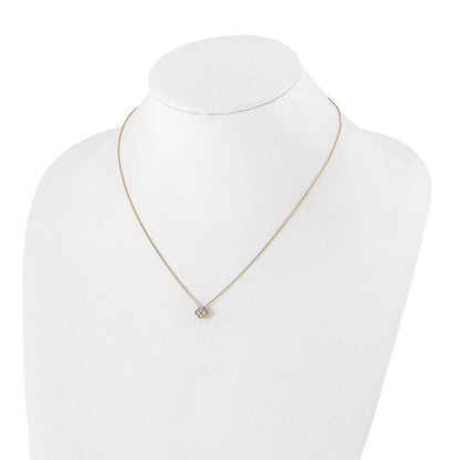 10K Gelbgold 0,25 ct. Laborgezüchteter Diamant VS/SI+ G+ 45 cm (18 Zoll) Blüten-Anhänger-Halskette