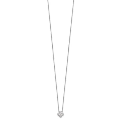14K Weißgold True Origin 1/2 Karat Im Labor Gezüchtet Diamant Vs Def 18 Zoll Bloom Blumen Anhänger Halskette