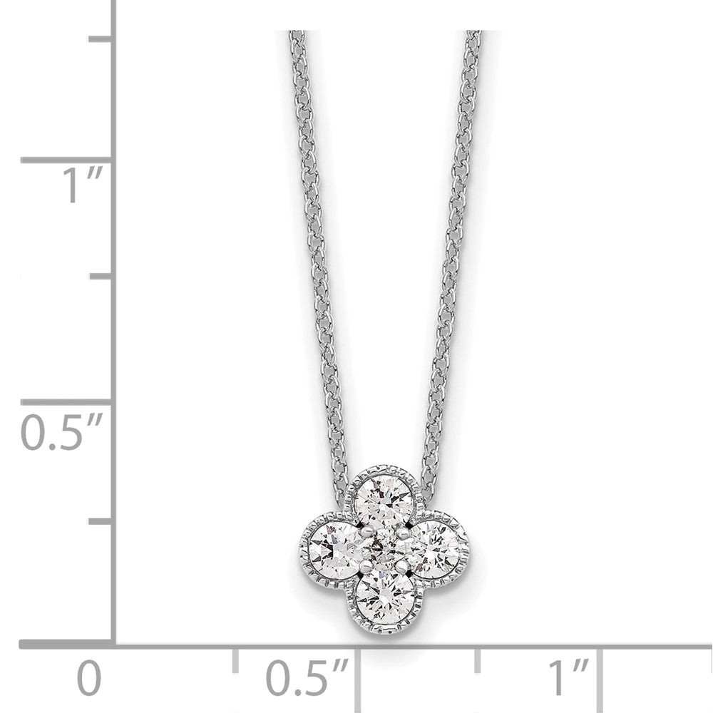 14K Weißgold True Origin 1/2 Karat Im Labor Gezüchtet Diamant Vs Def 18 Zoll Bloom Blumen Anhänger Halskette