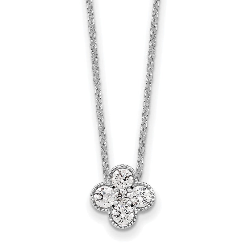 14K Weißgold True Origin 1/2 Karat Im Labor Gezüchtet Diamant Vs Def 18 Zoll Bloom Blumen Anhänger Halskette