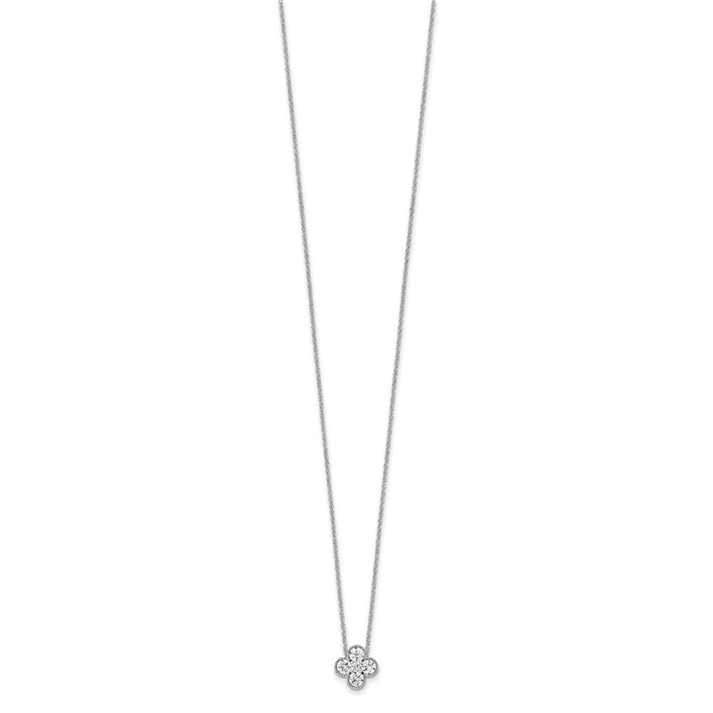 14K Weißgold True Origin 3/4 Karat Im Labor Gezüchtet Diamant Vs Def 18 Zoll Bloom Blumen Anhänger Halskette