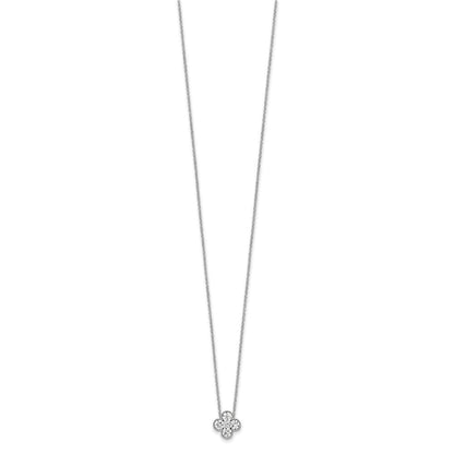 14K Weißgold True Origin 3/4 Karat Im Labor Gezüchtet Diamant Vs Def 18 Zoll Bloom Blumen Anhänger Halskette
