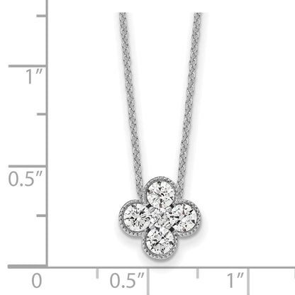 14K Weißgold True Origin 3/4 Karat Im Labor Gezüchtet Diamant Vs Def 18 Zoll Bloom Blumen Anhänger Halskette