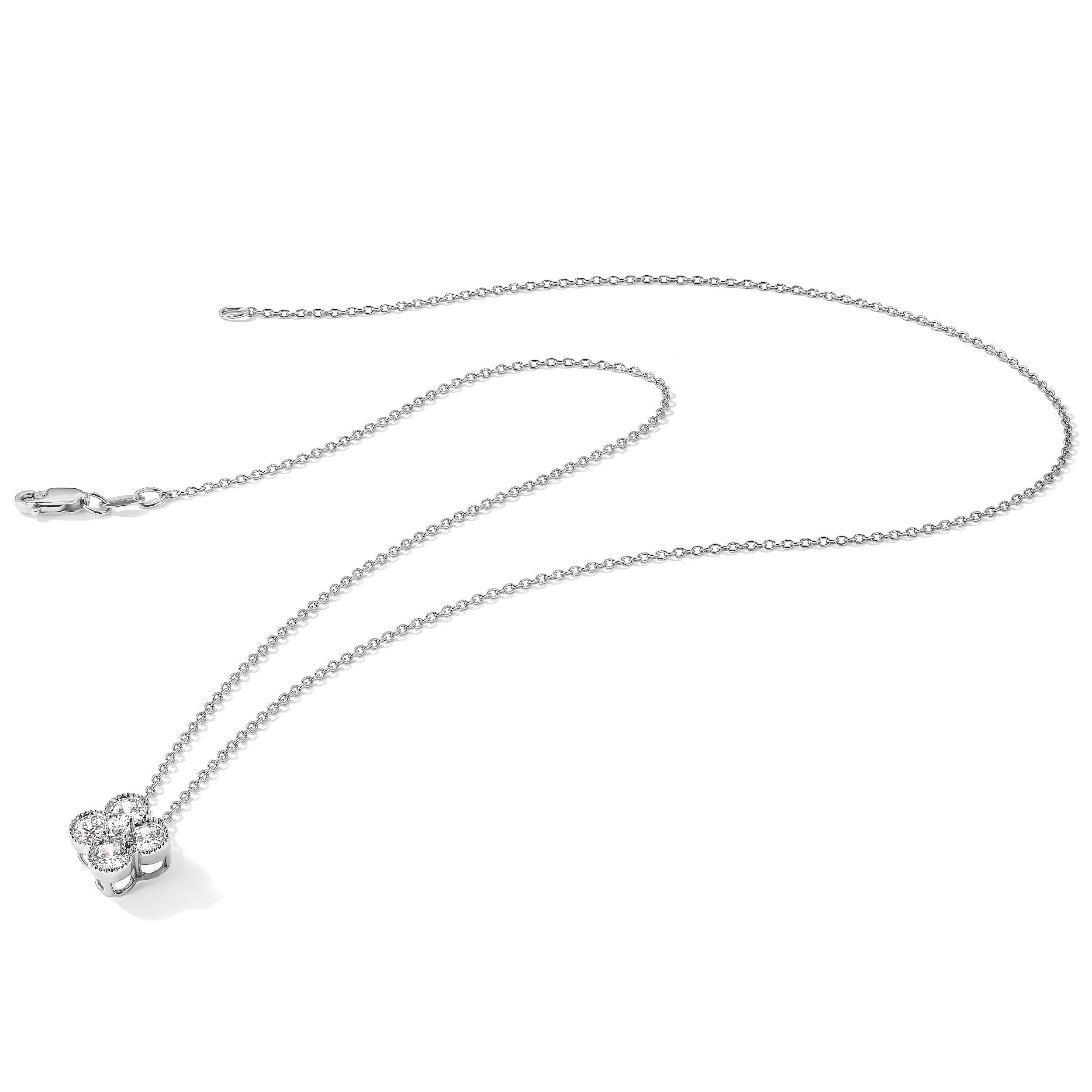 14K Weißgold True Origin 1/2 Karat Im Labor Gezüchtet Diamant Vs Def 18 Zoll Bloom Blumen Anhänger Halskette