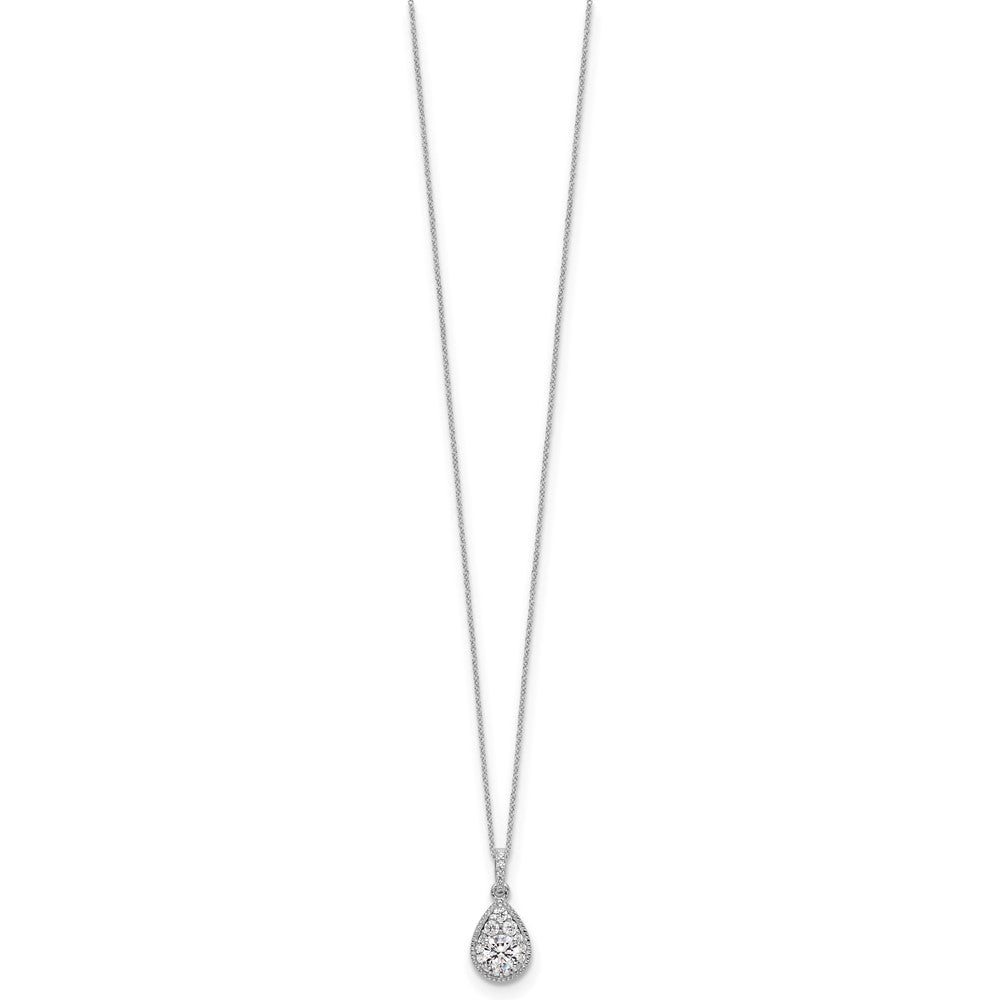 10K Weißgold 0,5 ct. Laborgezüchteter Diamant VS/SI+ G+ 18 Zoll Tropfen-Anhänger-Halskette
