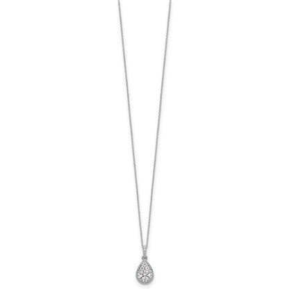 10K Weißgold 0,5 ct. Laborgezüchteter Diamant VS/SI+ G+ 18 Zoll Tropfen-Anhänger-Halskette