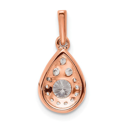 14K Roségold 0,5 ct. Labor gezüchteter Diamant VS/SI+ G+ Komplett-Tropfen-Anhänger zum Baumeln