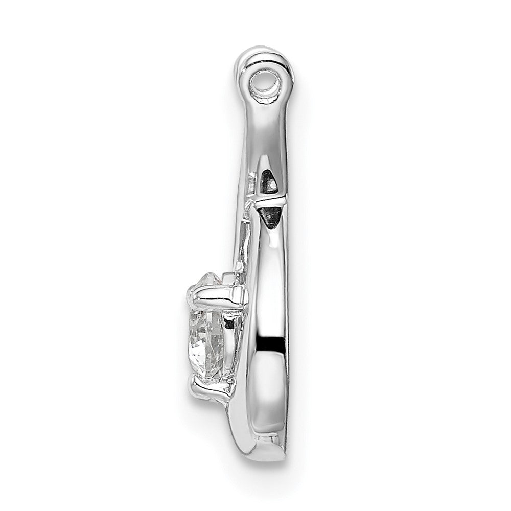 14 K Weißgold Anhänger mit Kette, Kettenschieber, Tropfenform, 0,2 ct. Laborgezüchteter Diamant VS/SI+ G+