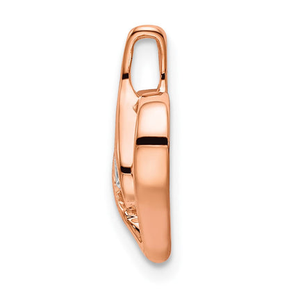 14K Roségold Anhänger „Offenes Herz“ mit 0,10 ct. laborgezüchtetem Diamant VS/SI+ G+ in Zargenfassung