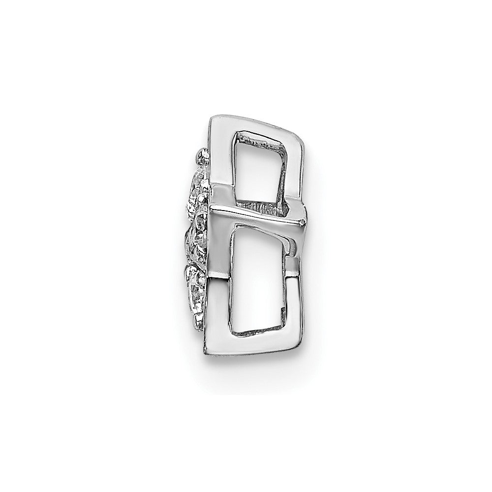 14K Weißgold Echtdiamant-Stern-Ketten-Gleitanhänger