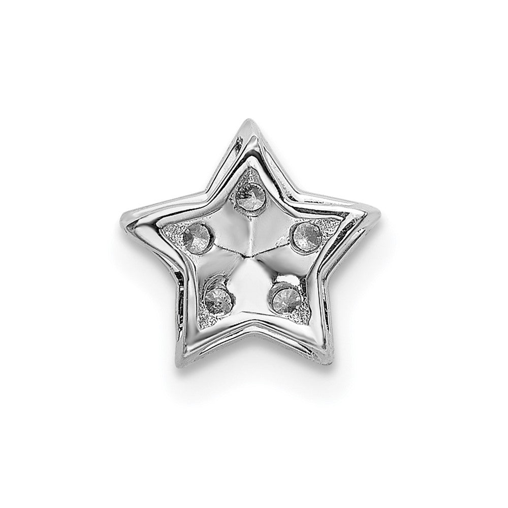 14K Weißgold Echtdiamant-Stern-Ketten-Gleitanhänger