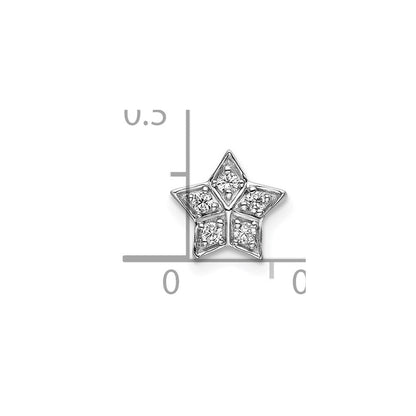 14K Weißgold Echtdiamant-Stern-Ketten-Gleitanhänger