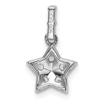 14K Weißgold Anhänger Stern mit echtem Diamant