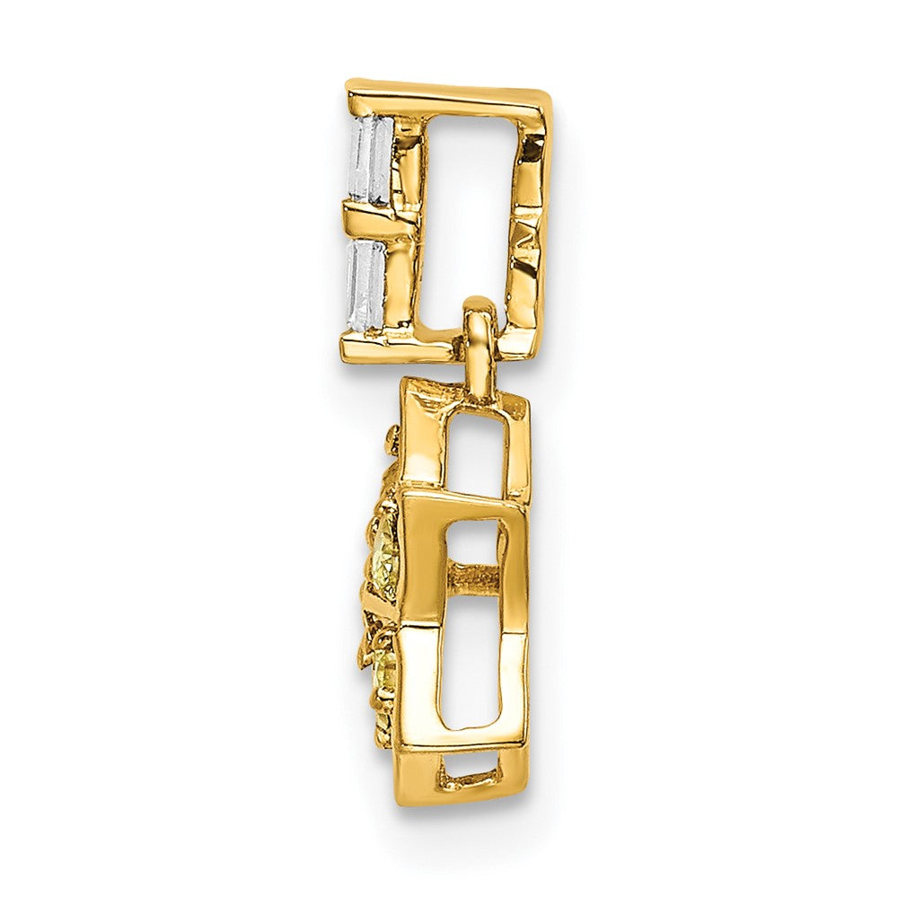 14K Gelbgold Anhänger Stern mit echten Diamanten und gelben Saphiren