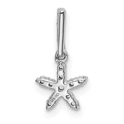 14K Weißgold Anhänger Stern mit echten Diamanten