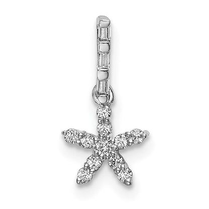 14K Weißgold Anhänger Stern mit echten Diamanten
