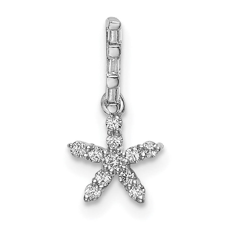 14K Weißgold Anhänger Stern mit echten Diamanten
